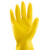 赫思迪格 JG-151 加厚乳胶手套 清洁手套 耐用耐磨牛筋手套 洗衣洗碗橡胶手套 黄色 L码