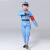 谋福 演出服志表演服 长征合唱服装 蓝色红军长袖套装 185cm 
