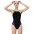 英发（YINGFA） 游泳衣女士三角连体泳衣游泳训练比赛976无胸垫 976-1黑拼绿紫 L