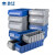 箱大王 Xlj-17 塑料分隔式零件盒 货架收纳箱物料盒 蓝色 大3号（500*235*140）