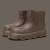 彬单 EVA雨鞋女厚底防水防滑设计感短筒雨靴 棕色 40-41