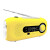 百舸 SOS防灾应急太阳能手摇发电天气收音机 5LED手电筒4档变焦Type-C黄色
