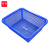 谋福（CNMF） 加厚塑料方筛长方形沥水收纳篮  拣货配货筐17#方筛550*400*148（5个装）蓝色