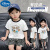 迪士尼男童夏装套装2024年新款韩版中小童夏季短袖衣服宝宝棉洋气两件套 白色 EM2415MM套装 100