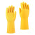 美家日记 黄色牛津乳胶手套 橡胶手套 胶皮手套 黄色加厚耐磨  男女通用 乳胶手套8双装