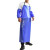 夜霸途蓝色PVC防水围裙加厚加长耐油耐酸碱水产食品工作服围兜罩衣   蓝色厚款PVC围裙+套袖（120X80 35丝）