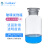 垒固 玻璃磨口瓶 透明大口试剂瓶 分装瓶 溶液瓶盒装 透明大口1000ml,2个