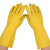 食安库 SAK-E02纯乳胶手套 加厚耐油耐酸碱 黄色 L码 