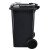 益美得 上海款干湿分离分类垃圾桶大号环卫带轮垃圾箱 100L黑色（干垃圾）