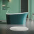 浪鲸（SSWW） 卫浴 浴缸一体成型独立式小户型浴缸成人家用洗澡泡澡池 1.5m墨绿色-配件缸