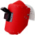 OEMG全脸防护红钢纸电焊面罩焊工专用安全帽式焊接面罩隔热耐高温焊帽 面罩配蓝帽送2片透明2片9号镜片:铁窗翻盖