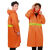 伏加瑞长款环卫连体雨衣男女款户外加厚环卫反光保洁加大风衣雨披 荧光橙单层风衣 均码