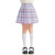 飞木马（FLYTWIN）jk女童夏季裙单件儿童10岁学院风校服12小学生gk裙子短裙 紫色 紫格子裙+蝴蝶结 160(建议145-155cm)