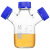 螺口三口/四口流动相液瓶 螺口储液瓶色谱溶剂瓶蓝盖丝试剂瓶HPLC液相色谱流动相溶剂瓶可订制 500ml三口丝口瓶(带GL45蓝盖)