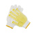 三奇安 劳保手套 点胶加厚棉线手套防滑耐磨手套黄色 4双装 黄色