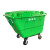 400L保洁车手推塑料环卫垃圾车大号户外垃圾桶市政物业垃圾清运车 小轮子款绿色(带盖)