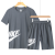 欧联霸运动套装短袖男夏季跑步服休闲两件套速干衣T恤五分裤足球训练服 荧光色 M（建议80-100斤）