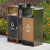 迪恩斯（DEANS）垃圾分类垃圾桶不锈钢户外两分类环保垃圾箱室外小区街道广场大号果皮箱商用 黑金电镀
