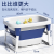 劳可里尼（NOCOLLINY）婴儿洗澡盆泡澡桶可折叠浴桶宝宝游泳桶大号带水温计新生 80CM加厚保温 蓝+浴凳