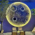 山头林村月球背景墙壁灯 3D立体浮雕月球灯壁灯酒吧露营背景墙壁挂圆形月 直径40CM--无极调光+遥控控制