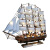 实木质海盗船大帆船模型手工艺品客厅家装饰品小摆件创意生日礼物 24cm无灯盲盒款