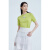 欧时力 黑标系列 新疆棉正肩短袖t恤2023新款夏装上衣印花休闲 绿色510 M