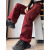 奢衣琳工装裤女小个子新款2024酒红色酷飒早秋腰设计感口袋运动裤垂感直 红色常规长.度 S
