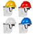 恒百思安全帽带面罩全脸防护透明PVC铝包边烧焊防飞溅防冲击打磨面屏 蓝色安全帽+支架+面屏
