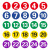 百舸 磁性数字号码牌机器机台序号设备编号重复使用橡胶软磁圆牌5*5cm红底白字（1-20）