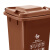 永耀塑业 YY-100A垃圾桶 带轮翻盖塑料垃圾桶100L 棕色