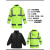 群众people反光衣道路救援定制雨衣外套萤光绿交通安全反光雨衣 300D萤光黄雨衣套装 M