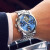 【瑞士品质】欧美时（OMAYS）手表男士全自动机械表镂空飞轮多功能防水夜光男表运动时尚潮流腕表 精钢蓝面