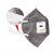 3M  9541v口罩 带呼吸阀 KN95级别 活性炭口罩  耳带式灰色 独立包装 20个/盒