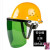 气割工业头带安全帽可上翻头盔式防溅保护罩护具电焊防护面罩防烫 N87-安全帽(黄色)+支架+绿色屏