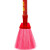 普利赛拉 商用老式扫帚物业木柄塑料丝扫把环卫清洁笤帚 红斜杆宽头硬毛小号五排