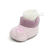 思美境冬季婴儿加绒棉鞋软底男女宝宝鞋袜保暖加厚鞋子0-1岁12月 米白色 约0-3个