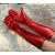 韩版漆皮手套长紧男女DS紧身舞蹈演出手套道具cos柔软弹力手套 红色43CM漆皮加长手套 均码