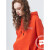 N+a纳迪亚T恤21冬季新款LQ情侣宽松简约舒适加绒连帽长袖卫衣 橙色 女款S(155/80A)