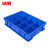 冰禹 BY-174 塑料分隔式零件盒 货架物料螺丝盒 中8格（375*275*85）蓝色