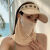千惠侬富柜空顶防晒帽女夏季大檐户外骑车面罩一体遮阳太阳帽子 卡其色帽子+面罩 帽子送面罩