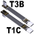 定制USB3.1扁平数据软排延长线 C公type-c弯角90度ADT gen2x1 10g T1C-T2B 13P 无电阻 3cm