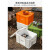 百金顿 工业灰塑料收纳箱带盖 工业风储物整理箱周转箱 杂物存放箱收纳盒 大号（52*38*32cm）