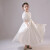 玛萨皇冠（Maza Honguan）儿童礼服公主裙缎面女童花童礼服裙小女孩连衣裙钢琴演出服套装 白色108长款 100cm