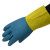 海太尔(HTR) 10-228 橡胶双色防化手套植绒衬里防化防滑胶皮劳保手套 蓝黄 9码