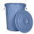 艾科堡 大号垃圾桶户外环卫商用厨房加厚大容量带盖圆形塑料桶 灰色有盖100L