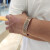 IKUINEN2024新款纯红铜手镯磁性手镯男女通用可调节开口花纹图案复古饰品 红铜色