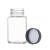 玻璃广口试剂瓶 透明大口螺口瓶 钠钙玻璃大口瓶 棕色溶剂瓶 白盖 透明 100ml 含黑色PTFE盖