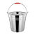 京木郎 加厚不锈钢水桶 手提式大容量不带盖桶铁桶加厚提水桶便携户外提水桶 特厚带盖32cm-12L