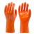 PVC丁青耐油耐酸碱工业劳保手套橡胶加厚耐磨耐用防水加长防化防滑手套 28cm常规款PVC防滑橘色XL 3双