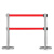 安路冠 双层不锈钢 两米线隔离带栏杆安全围栏警戒线银行排队护栏 90×32×6.3 伸缩2米双层/黑色